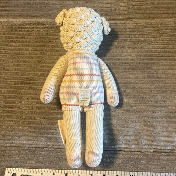 Cuddle and Kind Avery Lamb 12" Knit Plush Doll Stuffed Animal Handmade Knit - Picture 3 of 8
